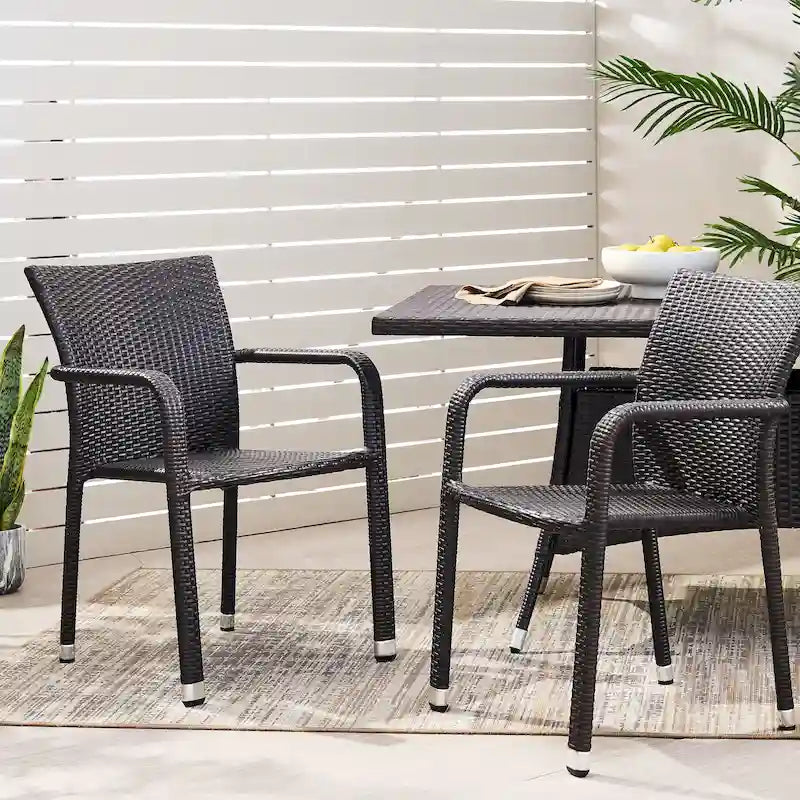 Christopher Knight Home Joyce Outdoor Wicker Dining Chairs (Set of 2)