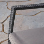 Kent Outdoor 3 Piece Acacia Wood and Wicker Bistro Set by Christopher Knight Home - N/A