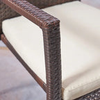 Kent Outdoor 3 Piece Acacia Wood and Wicker Bistro Set by Christopher Knight Home - N/A