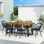 Patrice Outdoor Wood and Resin Outdoor 7 Piece Dining Set by Christopher Knight Home