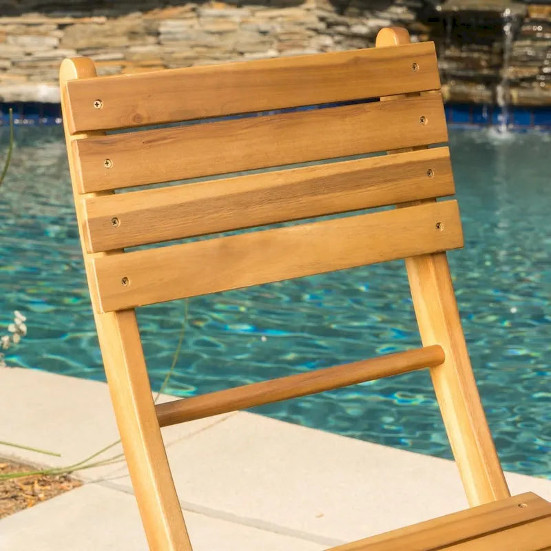 Positano Outdoor 3-piece Foldable Acacia Wood Bistro Set by Christopher Knight Home