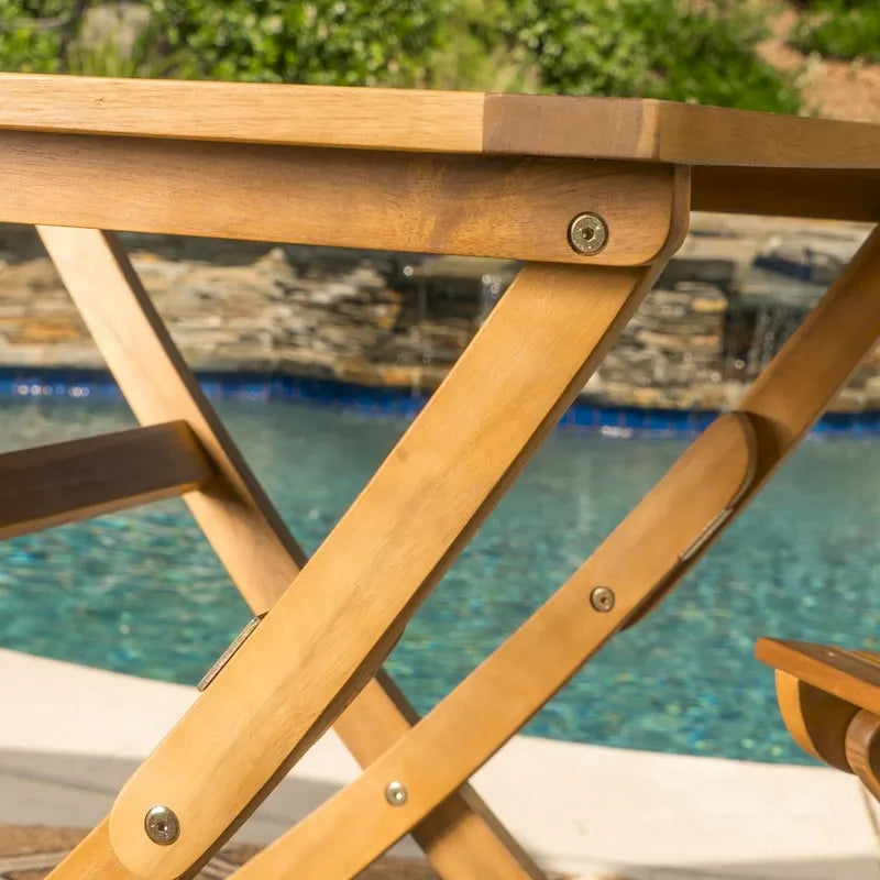 Positano Outdoor 3-piece Foldable Acacia Wood Bistro Set by Christopher Knight Home