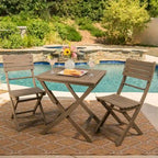 Positano Outdoor 3-piece Foldable Acacia Wood Bistro Set by Christopher Knight Home