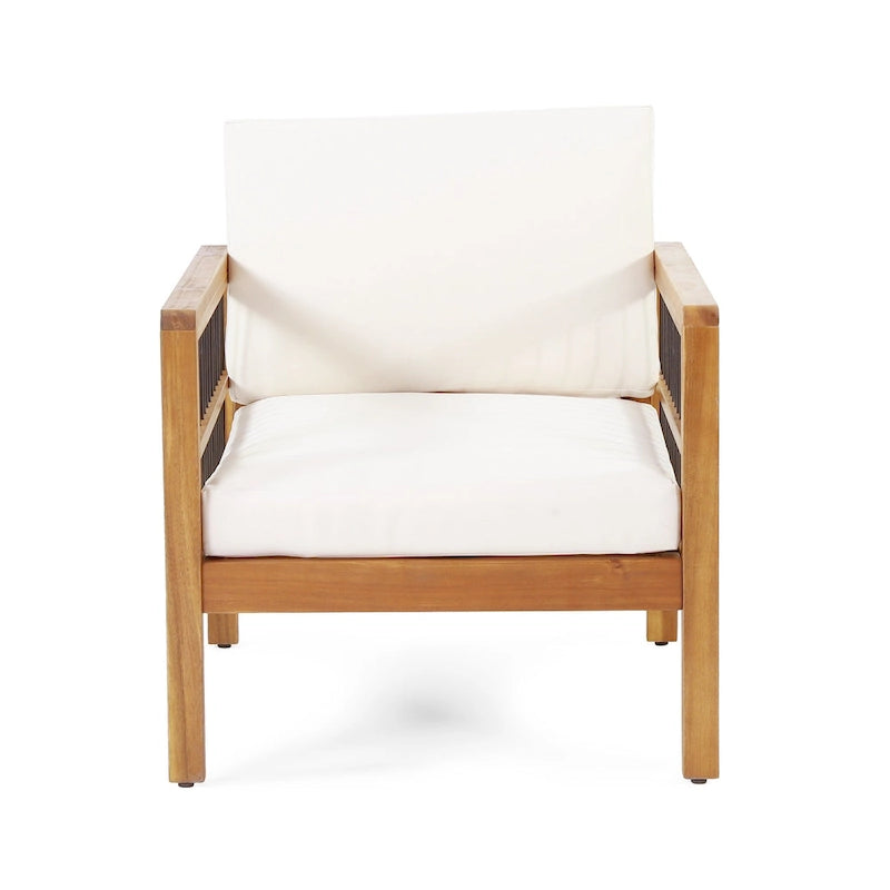 Elias Outdoor Acacia Wood Outdoor Club Chairs by Christopher Knight Home