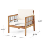 Elias Outdoor Acacia Wood Outdoor Club Chairs by Christopher Knight Home