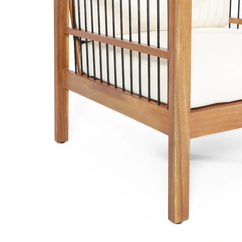 Elias Outdoor Acacia Wood Outdoor Club Chairs by Christopher Knight Home