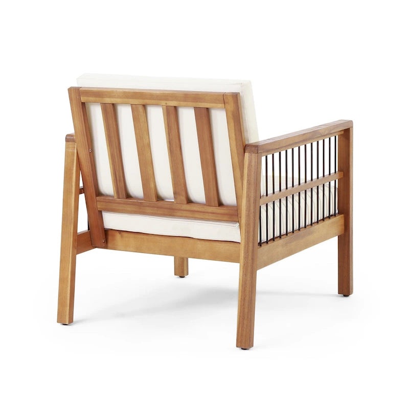 Elias Outdoor Acacia Wood Outdoor Club Chairs by Christopher Knight Home