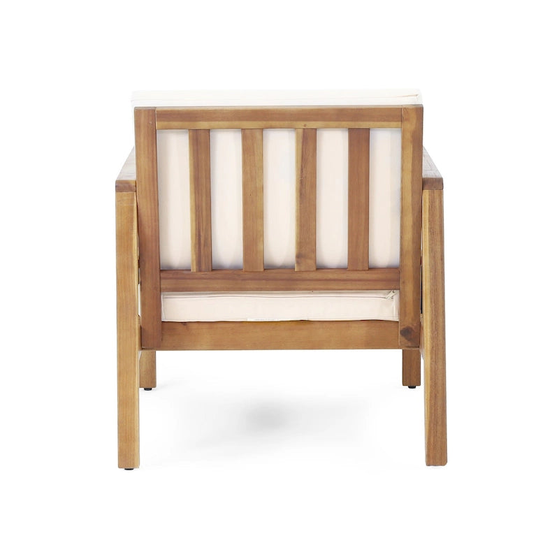Elias Outdoor Acacia Wood Outdoor Club Chairs by Christopher Knight Home