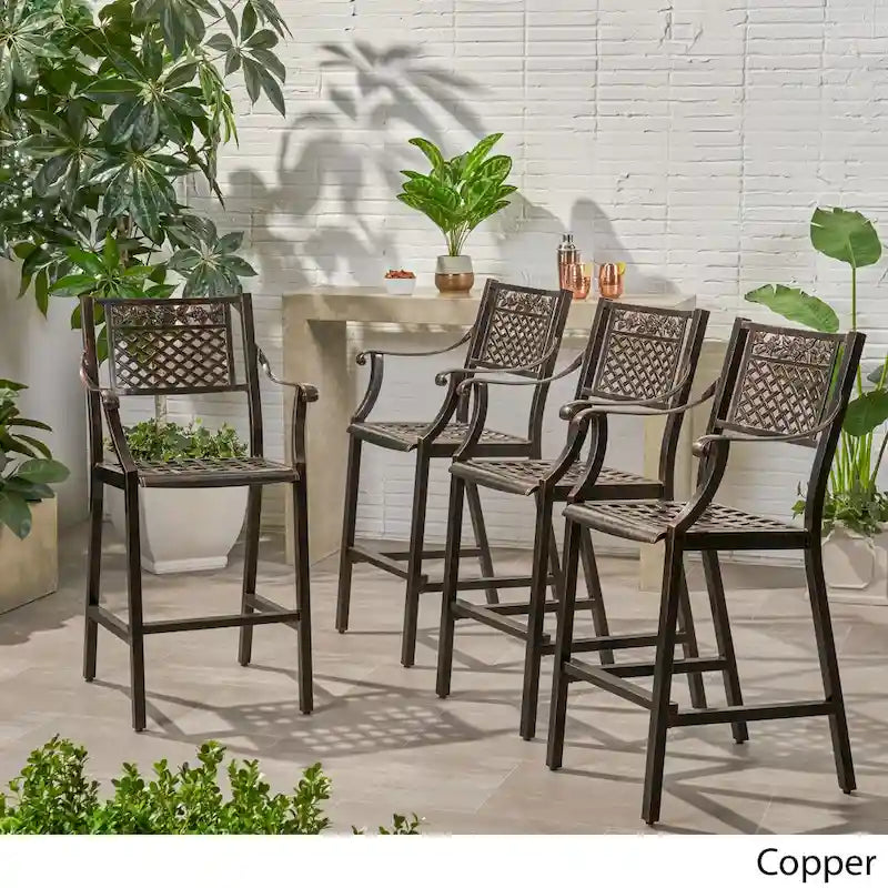 Tahoe Outdoor 29 Aluminum Barstool (Set of 4) by Christopher Knight Home