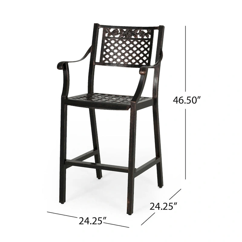 Tahoe Outdoor 29 Aluminum Barstool (Set of 4) by Christopher Knight Home