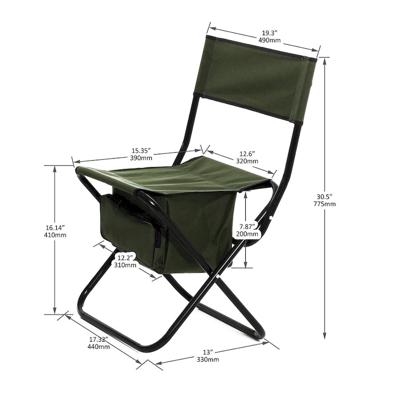 Folding Outdoor Chairs with Storage Bag (Set of 4)