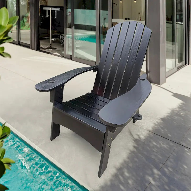 Wood Adirondack Chair with Umbrella Hole