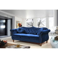  Anna Velvet Upholstered Nailhead Sofa