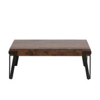 Industrial Coffee Table with Black Hairpin Legs – Grey Oak / Walnut, Modern Style