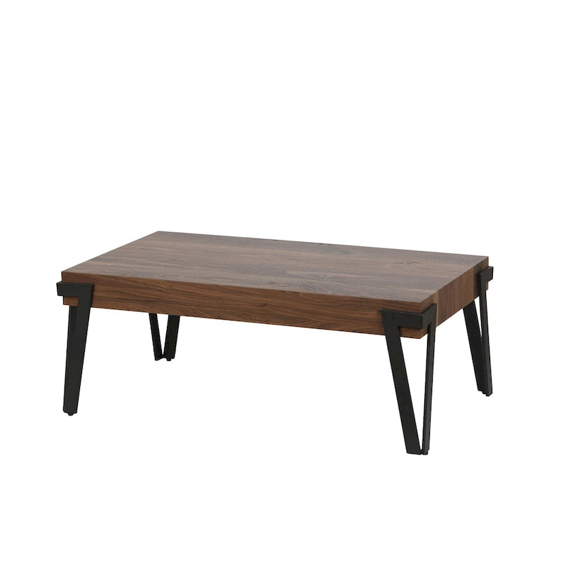 Industrial Coffee Table with Black Hairpin Legs – Grey Oak / Walnut, Modern Style