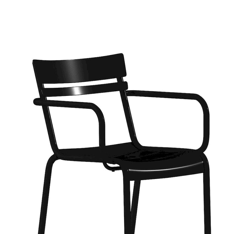 Modern Commercial Grade 2 Slat Indoor/Outdoor Steel Stack Chair