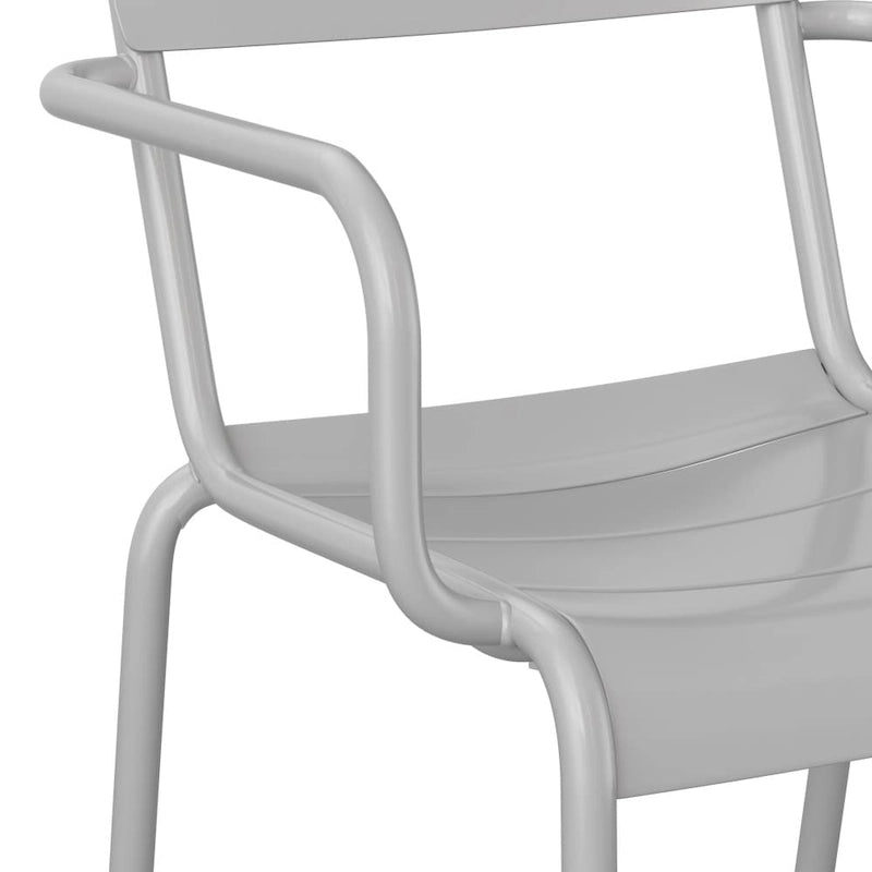 Modern Commercial Grade 2 Slat Indoor/Outdoor Steel Stack Chair
