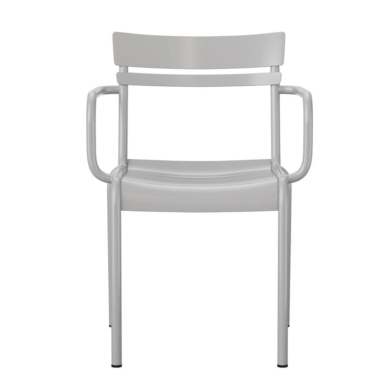 Modern Commercial Grade 2 Slat Indoor/Outdoor Steel Stack Chair