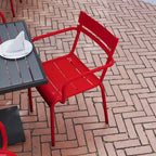 Modern Commercial Grade 2 Slat Indoor/Outdoor Steel Stack Chair