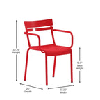 Modern Commercial Grade 2 Slat Indoor/Outdoor Steel Stack Chair