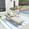 Polytrends Altura Poly Eco-Friendly All Weather Reclining Chaise Lounge with Arms & Side Table (2 Piece Set)