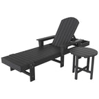 Polytrends Altura Poly Eco-Friendly All Weather Reclining Chaise Lounge with Arms & Side Table (2 Piece Set)