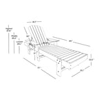 Polytrends Altura Poly Eco-Friendly All Weather Reclining Chaise Lounge with Arms & Side Table (2 Piece Set)