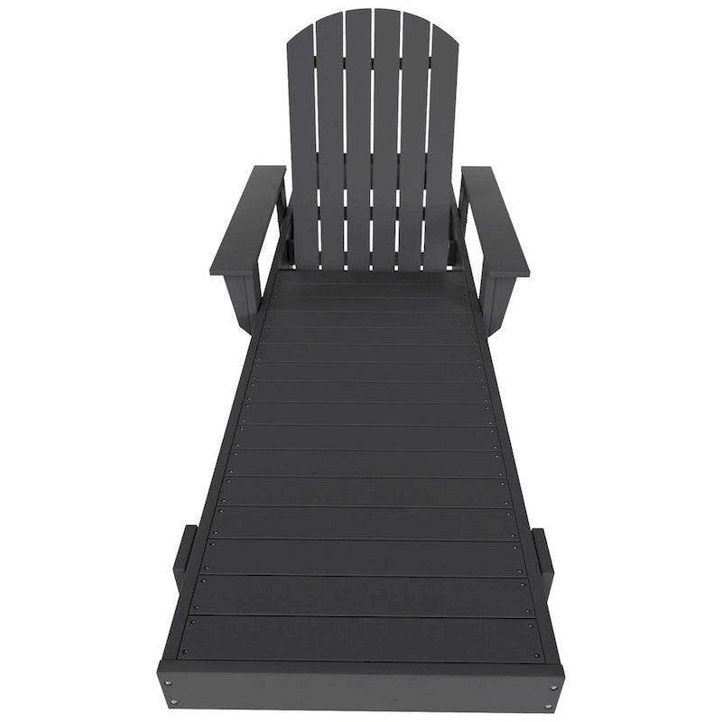 Polytrends Altura Poly Eco-Friendly All Weather Reclining Chaise Lounge with Arms & Side Table (2 Piece Set)