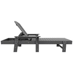 Polytrends Altura Poly Eco-Friendly All Weather Reclining Chaise Lounge with Arms & Side Table (2 Piece Set)