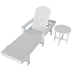 Polytrends Altura Poly Eco-Friendly All Weather Reclining Chaise Lounge with Arms & Side Table (2 Piece Set)
