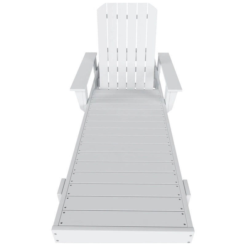 Polytrends Altura Poly Eco-Friendly All Weather Reclining Chaise Lounge with Arms & Side Table (2 Piece Set)