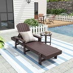 Polytrends Altura Poly Eco-Friendly All Weather Reclining Chaise Lounge with Arms & Side Table (2 Piece Set)
