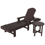 Polytrends Altura Poly Eco-Friendly All Weather Reclining Chaise Lounge with Arms & Side Table (2 Piece Set)