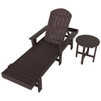 Polytrends Altura Poly Eco-Friendly All Weather Reclining Chaise Lounge with Arms & Side Table (2 Piece Set)