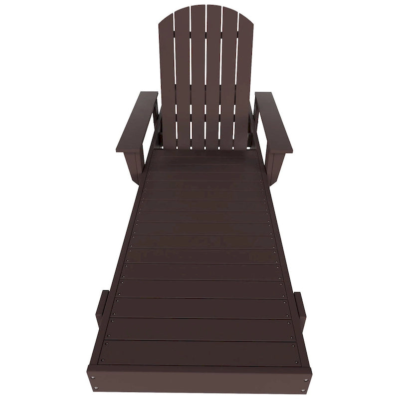 Polytrends Altura Poly Eco-Friendly All Weather Reclining Chaise Lounge with Arms & Side Table (2 Piece Set)