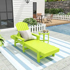 Polytrends Altura Poly Eco-Friendly All Weather Reclining Chaise Lounge with Arms & Side Table (2 Piece Set)