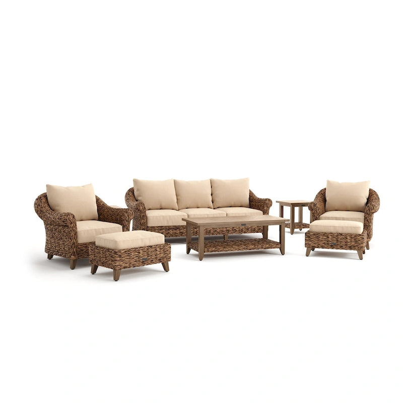 Cayman 8 Piece Sunbrella Seating Set, Heritage Brown