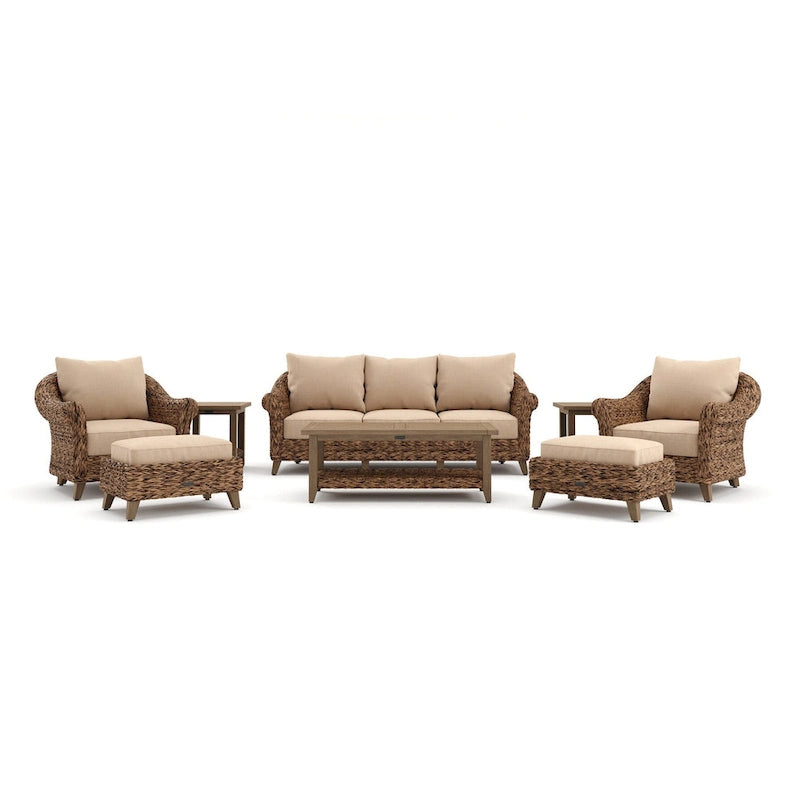 Cayman 8 Piece Sunbrella Seating Set, Heritage Brown