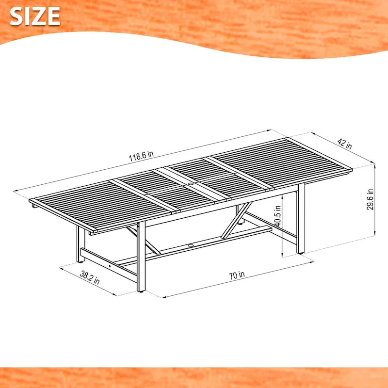 Amazonia Sunset Resin/ Eucalyptus 11-piece Outdoor Extendable Dining Set