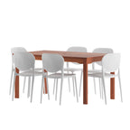 Amazonia Outdoor Patio 7pc Dante Dining Set - White Chairs