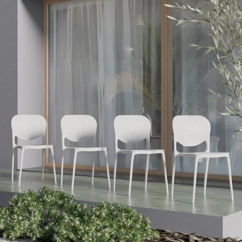 Amazonia Outdoor Patio 7pc Dante Dining Set - White Chairs
