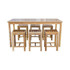 Chic Teak Antigua Rectangular Teak Wood Bistro Counter Table, 63 x 35 inch (table only)