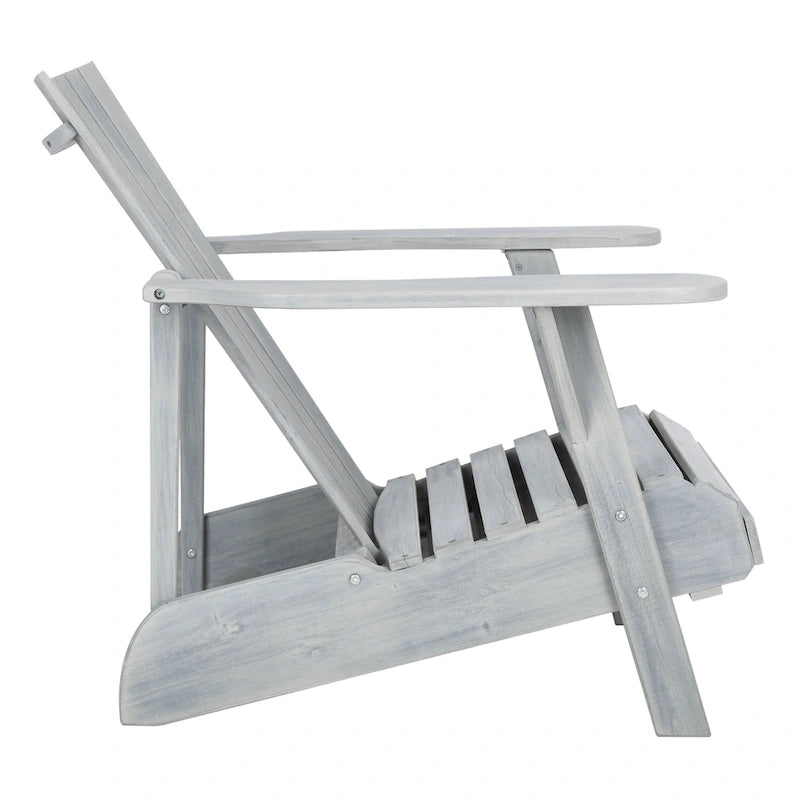 SAFAVIEH Outdoor Mangla Adirondack Chair with Retractable Footrest - 52W x 32D x 30H