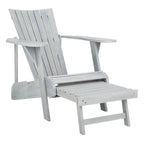SAFAVIEH Outdoor Mangla Adirondack Chair with Retractable Footrest - 52W x 32D x 30H