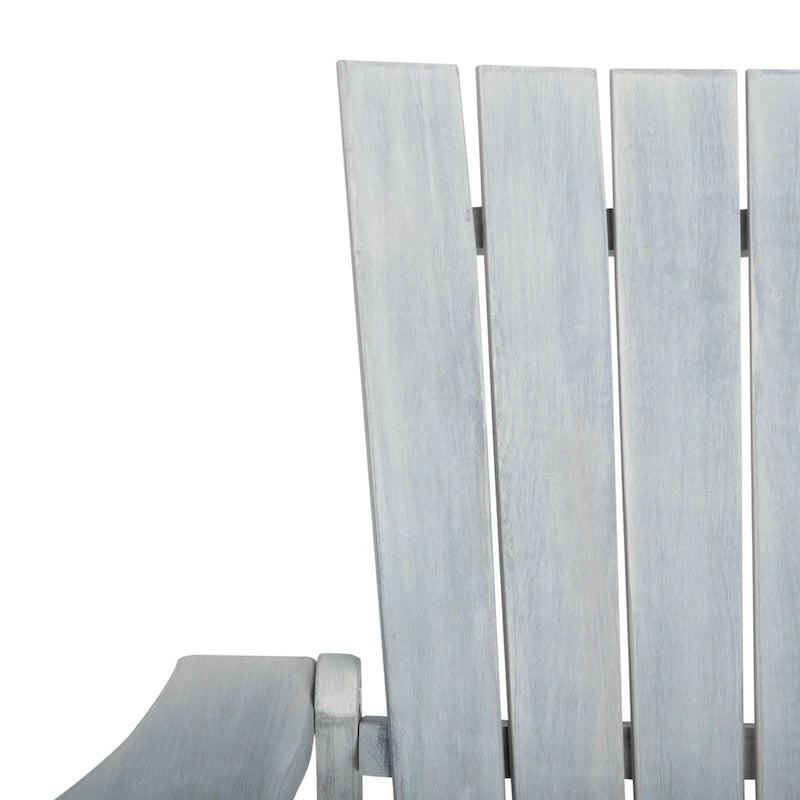 SAFAVIEH Outdoor Mangla Adirondack Chair with Retractable Footrest - 52W x 32D x 30H