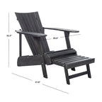 SAFAVIEH Outdoor Mangla Adirondack Chair with Retractable Footrest - 52W x 32D x 30H