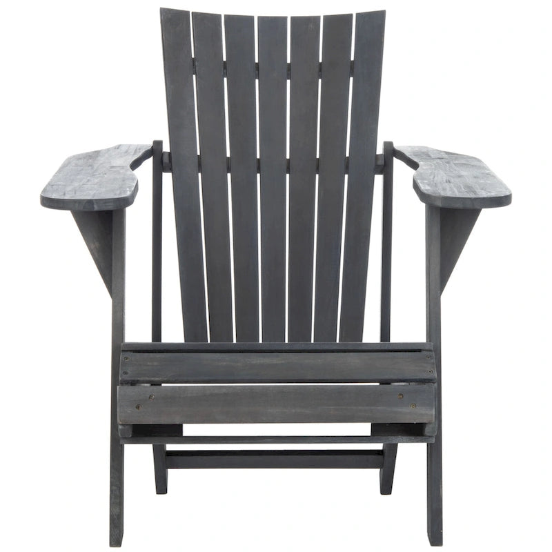 SAFAVIEH Outdoor Mangla Adirondack Chair with Retractable Footrest - 52W x 32D x 30H