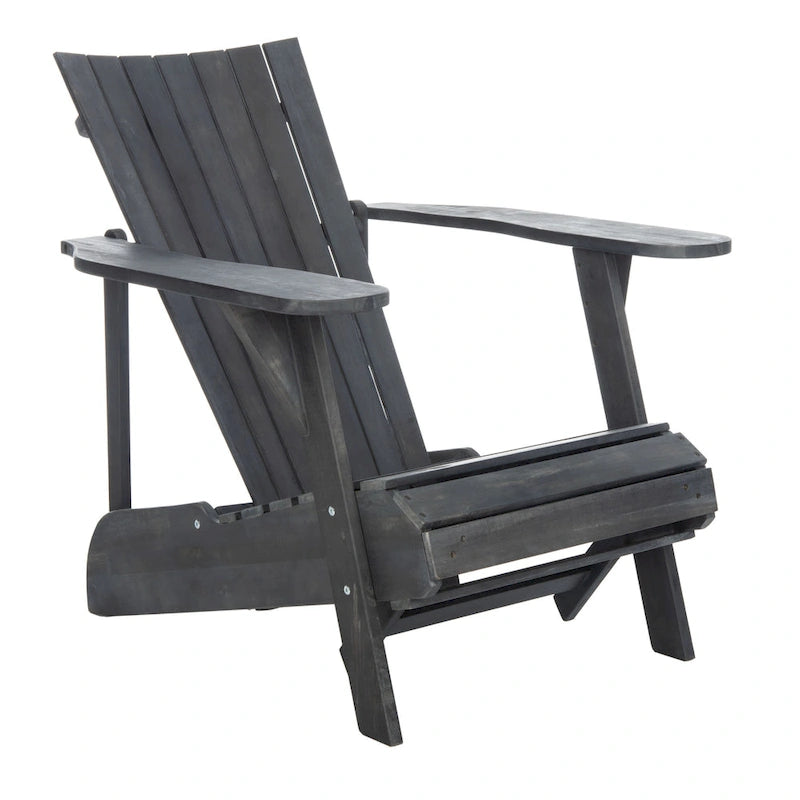 SAFAVIEH Outdoor Mangla Adirondack Chair with Retractable Footrest - 52W x 32D x 30H