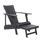SAFAVIEH Outdoor Mangla Adirondack Chair with Retractable Footrest - 52W x 32D x 30H