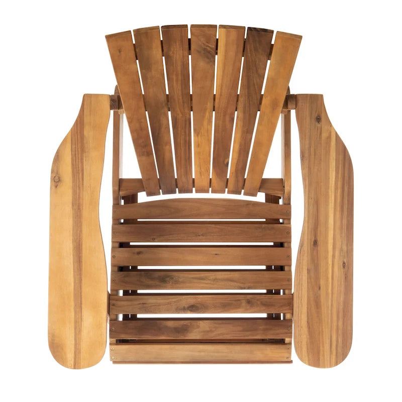 SAFAVIEH Outdoor Mangla Adirondack Chair with Retractable Footrest - 52W x 32D x 30H